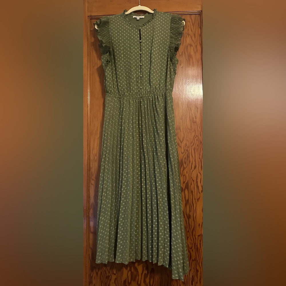 Le Serein Green Polka Dot Maxi Dress